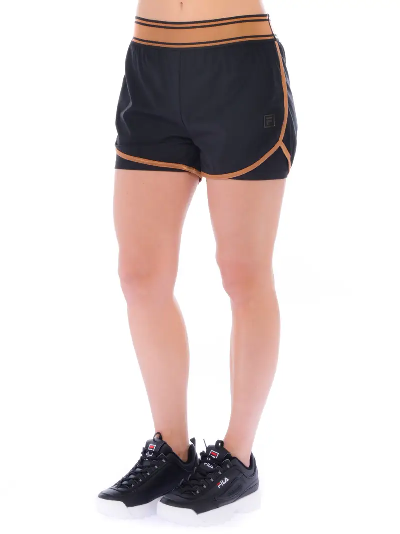 FILA short donna doppiato con profili NERO
