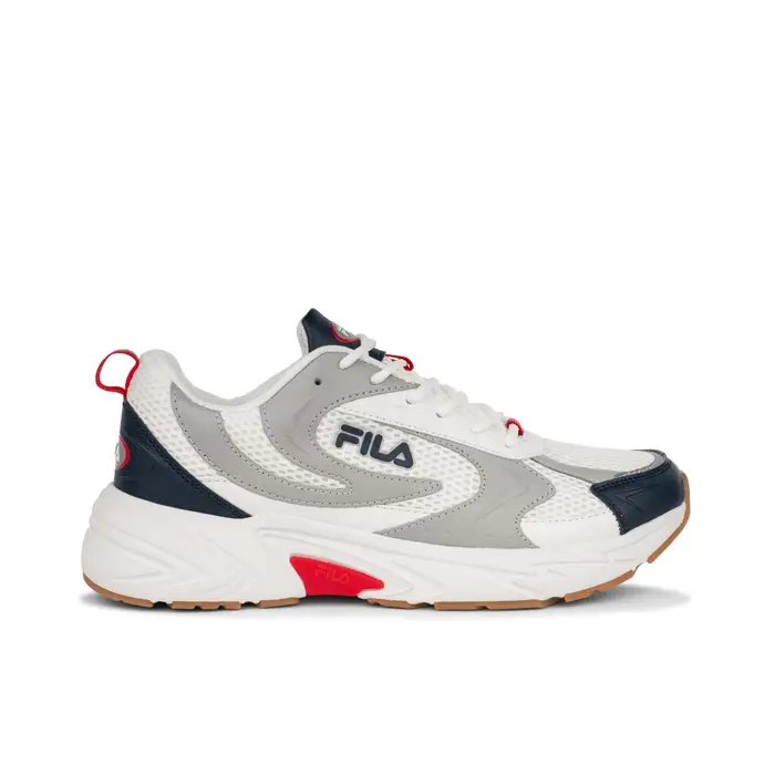 FILA Sneakers uomo grigie e bianche da palestra con suola chunky e logo laterale