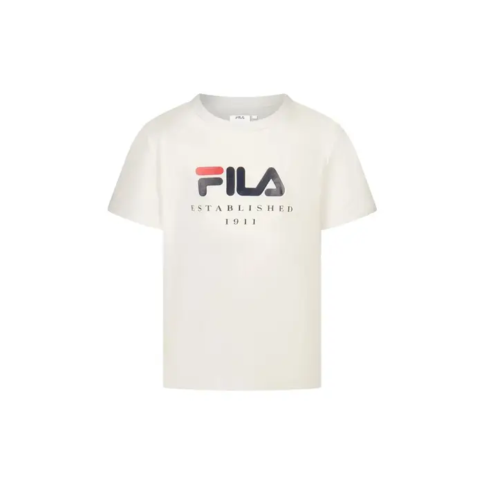 Fila T-Shirt Maniche Corte Unisex Bianca Stampa Logo Bianco