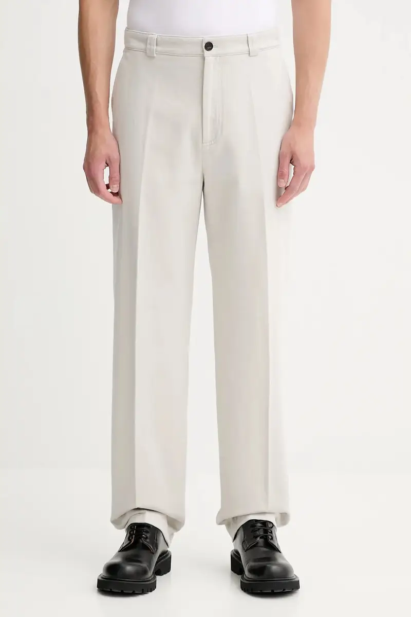 Filippa K pantaloni in cotone uomo colore grigio 31433