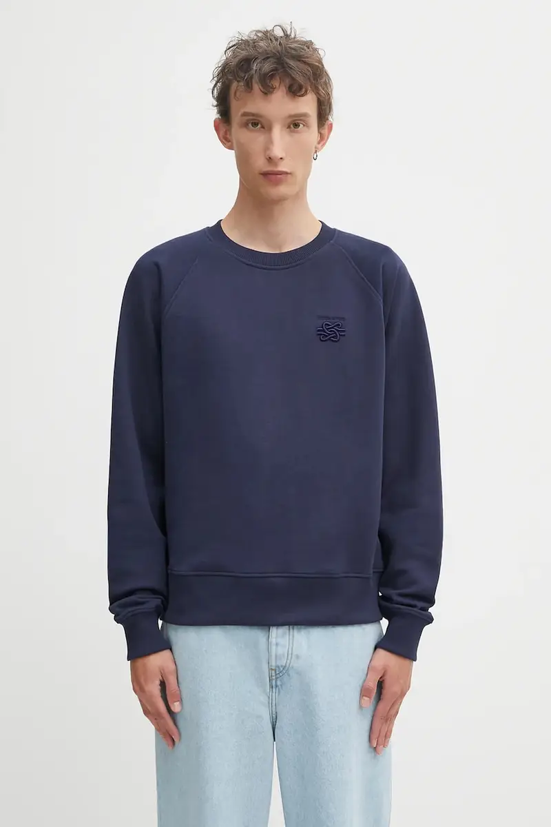 Filling Pieces felpa in cotone Embroidered Knot uomo colore blu navy 422530500143