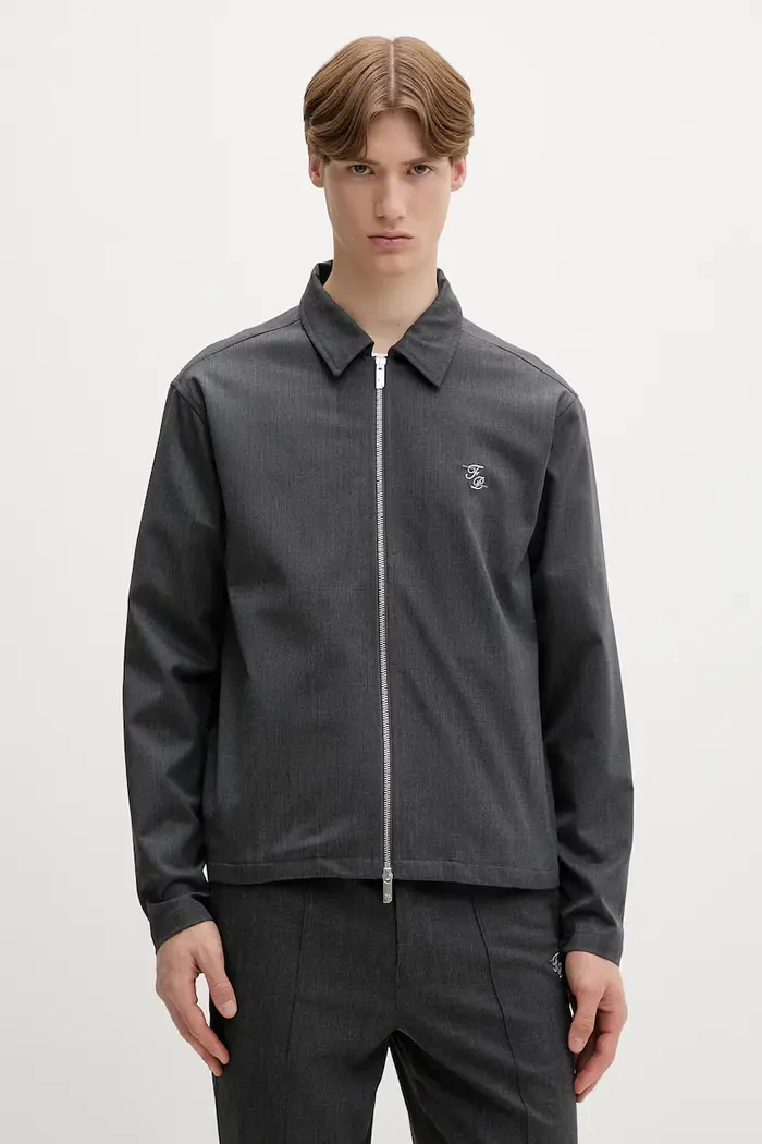 Filling Pieces giacca di mezza stagione da uomo con misto lana Twill Wool Grigio