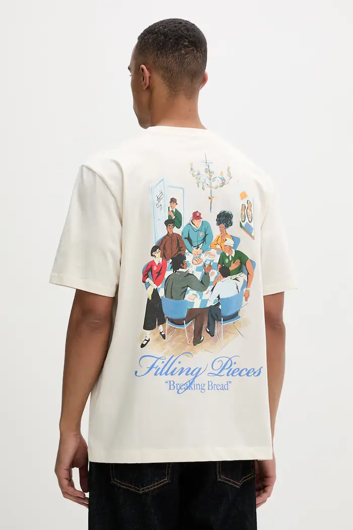 Filling Pieces t-shirt da uomo in cotone Pepper Beige