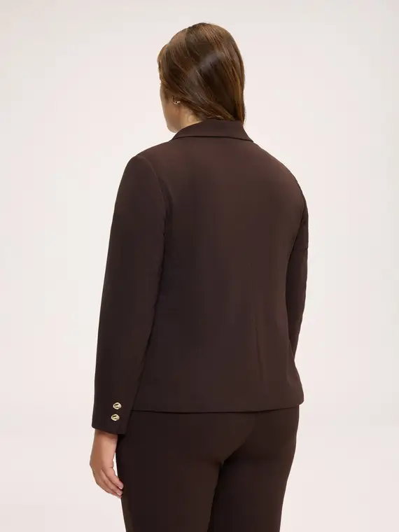 Fiorella Rubino Blazer cropped in tessuto stretch Donna, Marrone (58 IT)