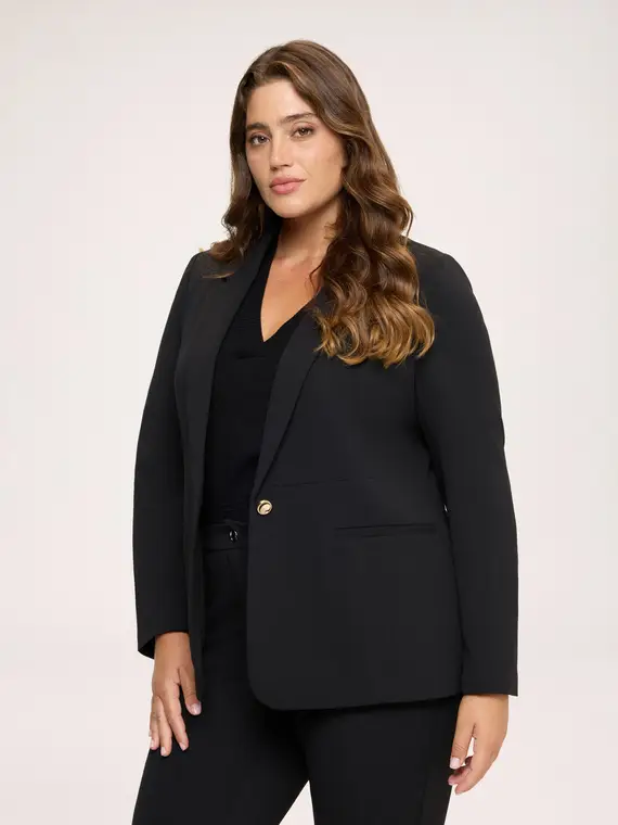 Fiorella Rubino Blazer destrutturato in tessuto stretch Donna, Nero (60 IT)