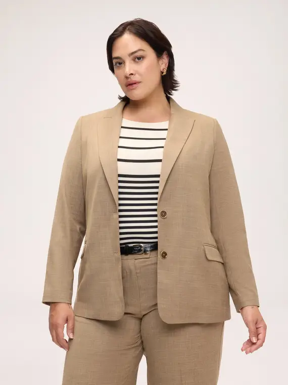 Fiorella Rubino Blazer in tessuto mélange Donna, Beige (58 IT)