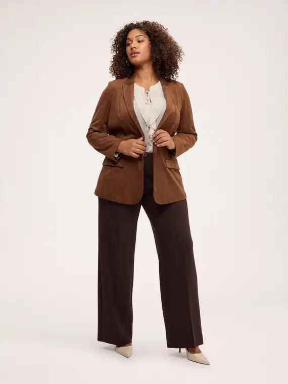 Fiorella Rubino Blazer in tessuto soft touch Donna, Marrone (58 IT)