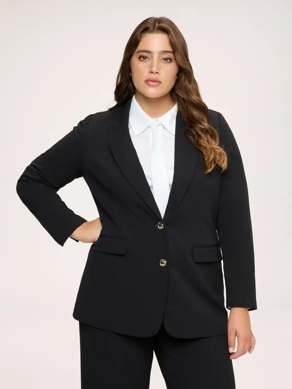 Fiorella Rubino Blazer strutturato in tessuto stretch Donna, Nero (58 IT)