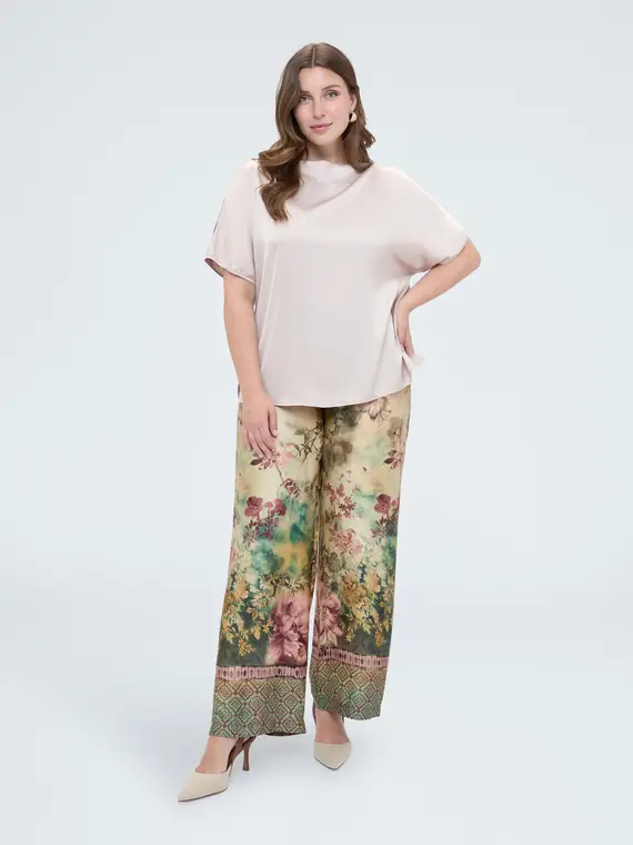 Fiorella Rubino Blusa in raso con scollo a barchetta e cut-out Donna, Rosa (58 IT)