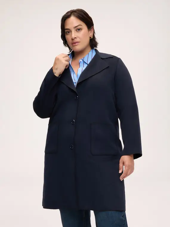 Fiorella Rubino Cappotto con tasche a toppa Donna, Blu (60-62 IT)