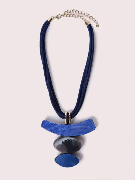 Fiorella Rubino Collana multifilo con pendente in resina Donna, Blu