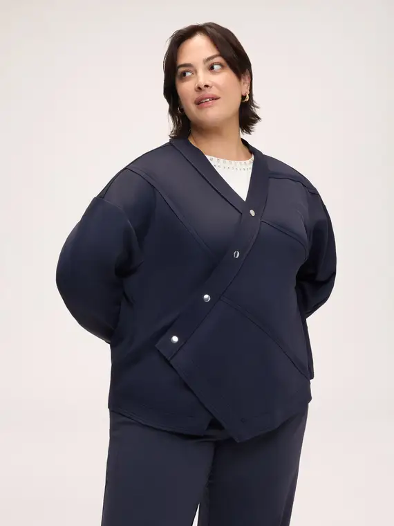 Fiorella Rubino Felpa con chiusura assimetrica Donna, Blu