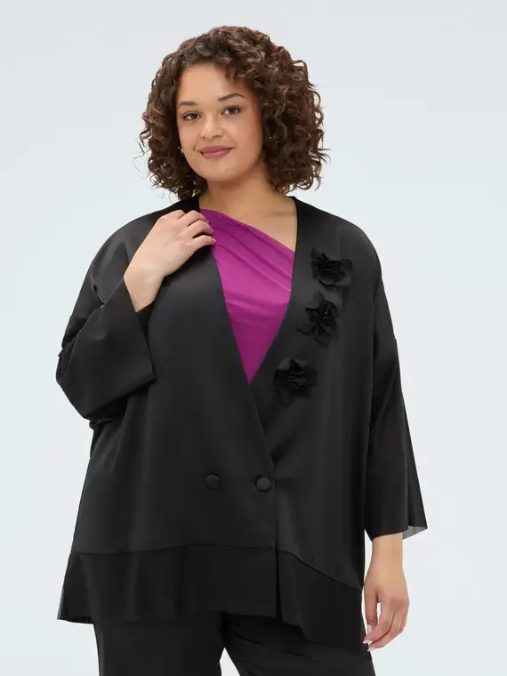 Fiorella Rubino Giacca in raso doppiopetto Donna, (60-62 IT)