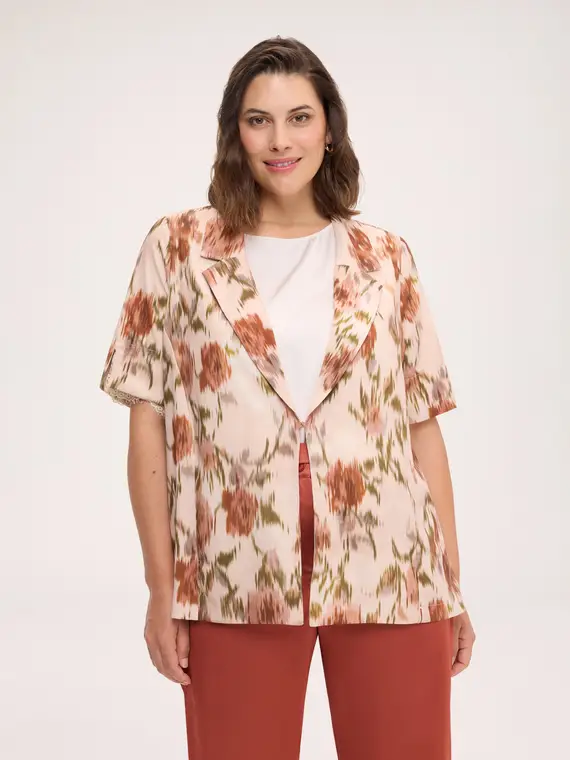 Fiorella Rubino Giacca stampata Donna, Beige (60 IT)