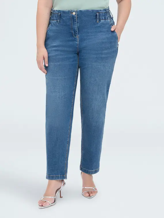 Fiorella Rubino Jeans Balloon effetto washed Donna, Blu (60 IT)