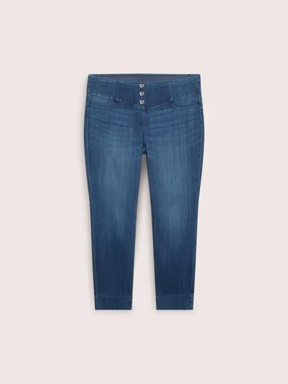 Fiorella Rubino Jeggings blue con bottoni decorativi Donna, Blu (58 IT)