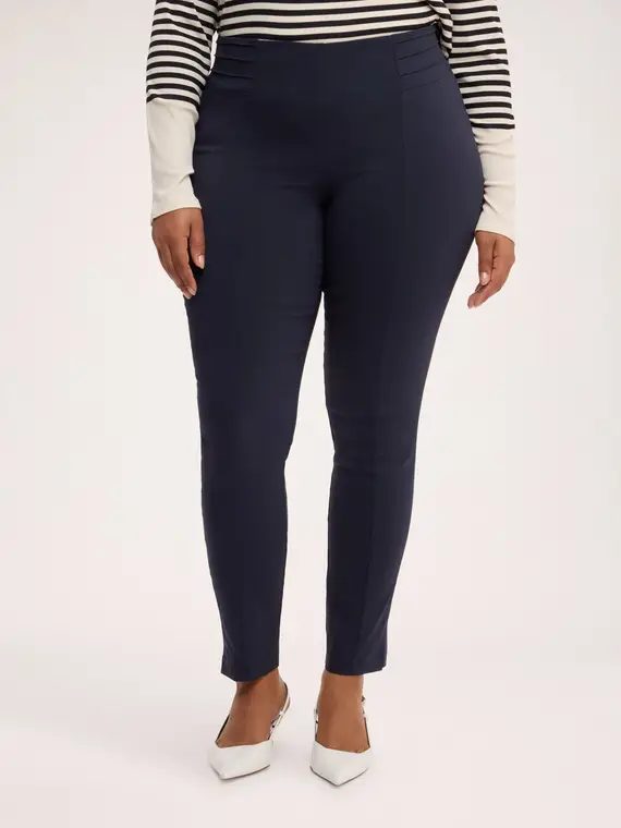 Fiorella Rubino Jeggings con piega frontale e bottoni decorativi Donna, Blu (60-62 IT)