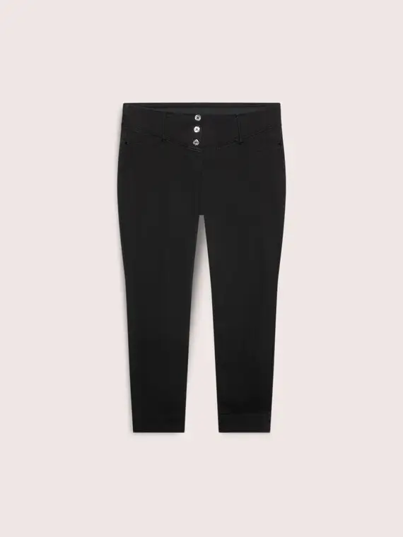 Fiorella Rubino Jeggings in denim black con tre bottoni Donna, Nero (58 IT)