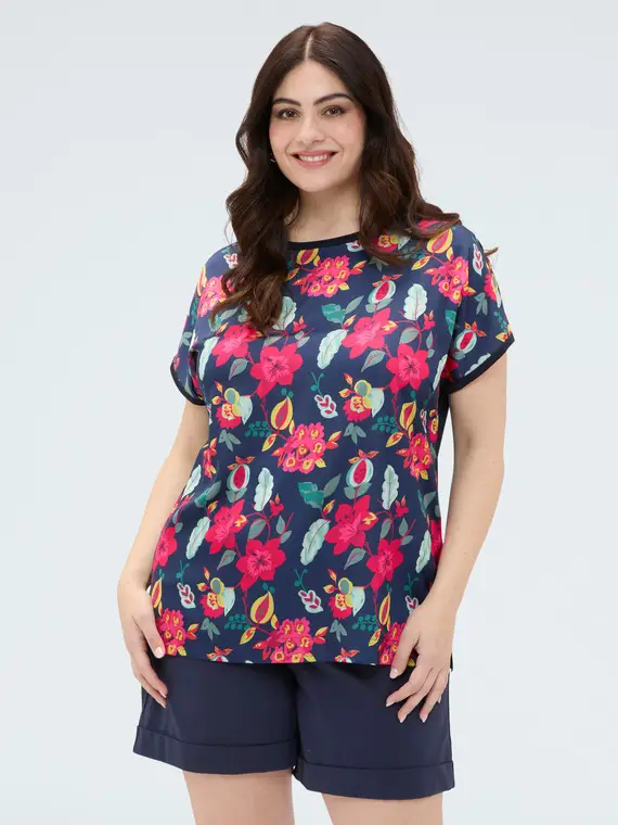 Fiorella Rubino Maglia bimaterica con stampa floreale Donna, (64 IT)