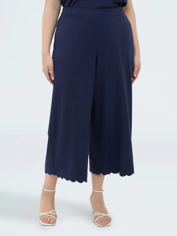 Fiorella Rubino Pantaloni cropped con orlo ricamato Donna, (60-62 IT)