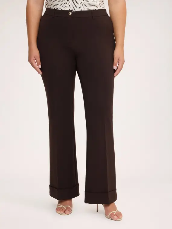 Fiorella Rubino Pantaloni Flare in tessuto stretch Donna, Marrone (60-62 IT)