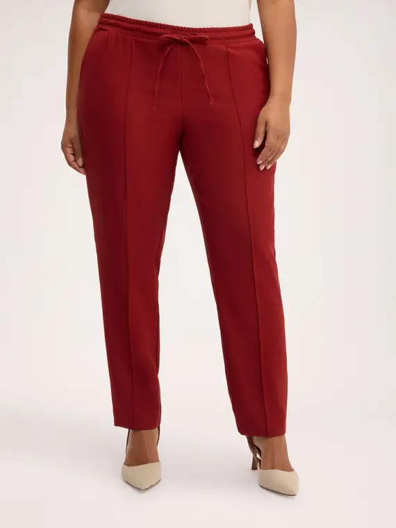Fiorella Rubino Pantaloni gamba dritta con coulisse Donna, Marrone (50 IT)