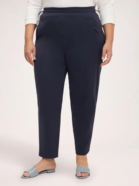 Pantaloni in Punto Milano con coulisse in vita Donna, Blu