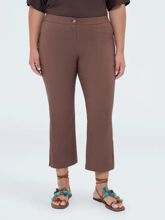 Fiorella Rubino Pantaloni Kick Flare Donna, Marrone (48-50 IT)