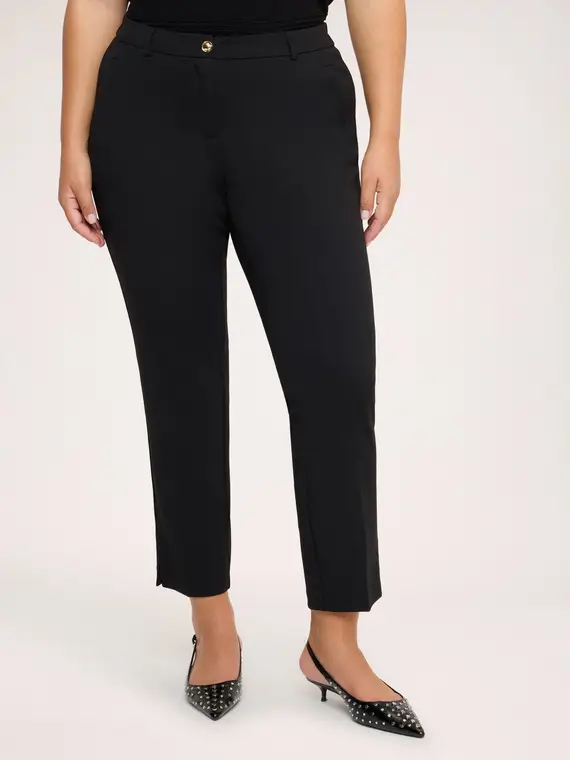 Fiorella Rubino Pantaloni New York in tessuto stretch Donna, Nero (60-62 IT)