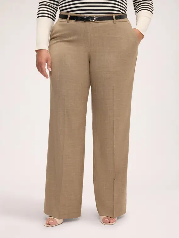 Fiorella Rubino Pantaloni Wide Leg con cintura Donna, Beige (58 IT)
