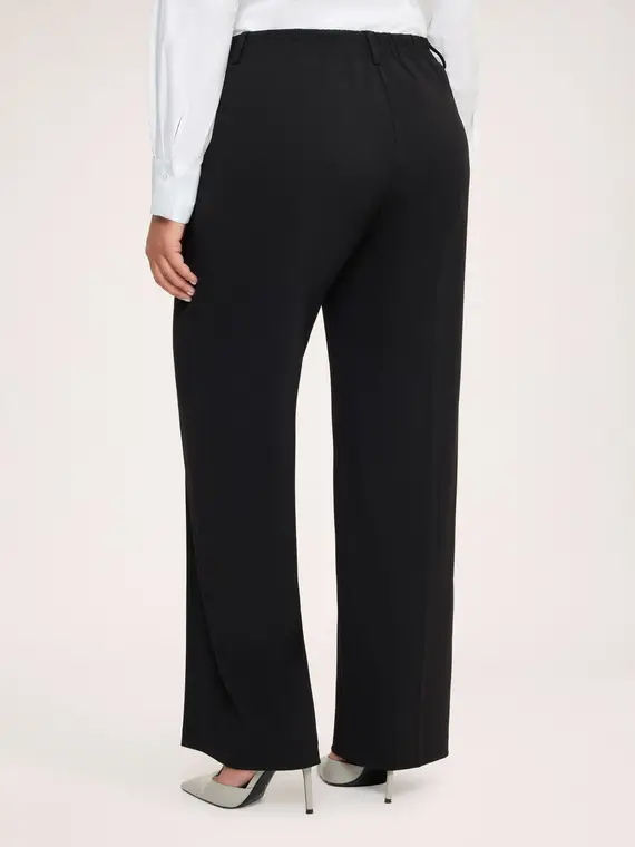 Fiorella Rubino Pantaloni Wide Leg in tessuto stretch Donna, Nero (60-62 IT)