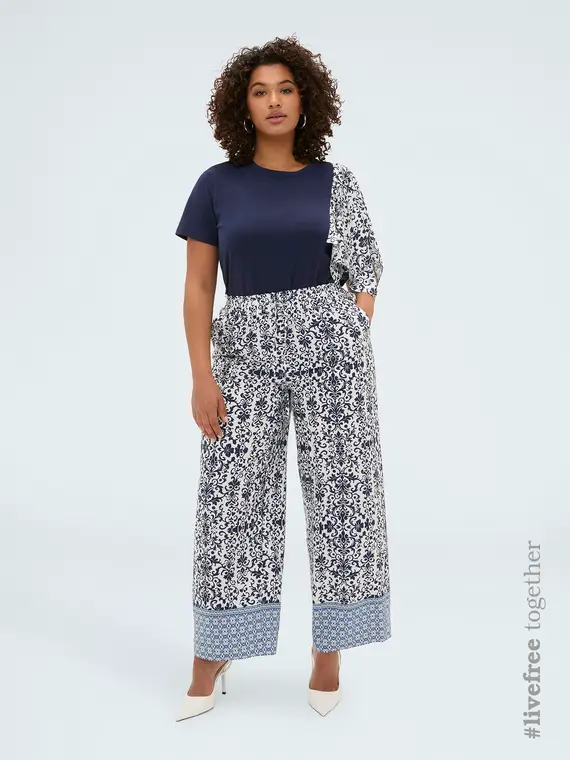 Fiorella Rubino Pantaloni Wide Leg in viscosa Donna, (56 IT)