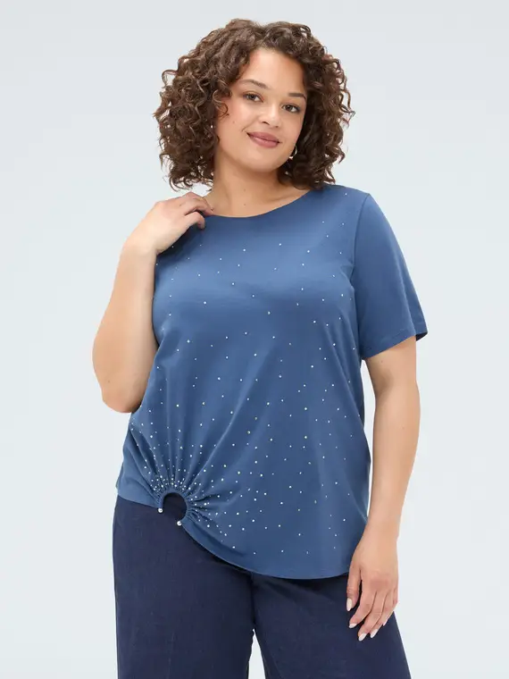 Fiorella Rubino T-shirt con hotfix e dattaglio ad anello Donna, (64 IT)