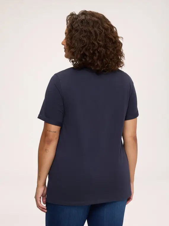 T-shirt in cotone con scritta ironica Donna, Blu (64 IT)