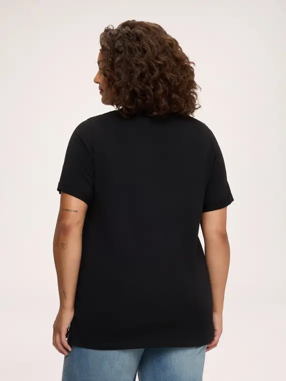 T-shirt in cotone con scritta ironica Donna, Nero (64 IT)