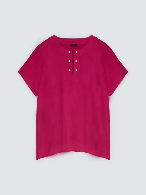 Fiorella Rubino T-shirt in viscosa con dettaglio perle Donna, (64 IT)