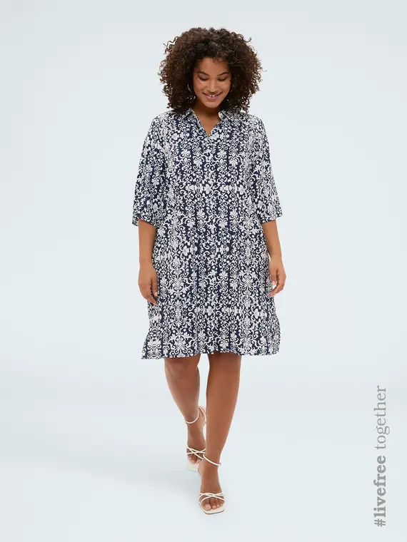 Fiorella Rubino Vestito chemisier in viscosa con stampa Donna, (58 IT)