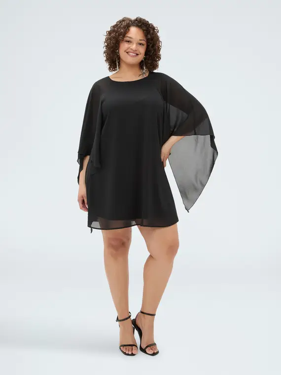 Fiorella Rubino Vestito in georgette con maxi maniche kimono Donna, (60 IT)