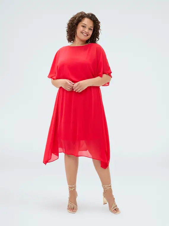 Fiorella Rubino Vestito in georgette con orlo asimmetrico Donna, (60 IT)