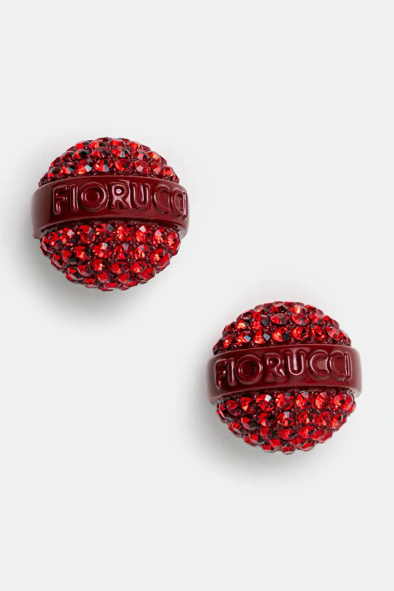Fiorucci clip per le orecchie Mini Crystal Lollipop Rosso