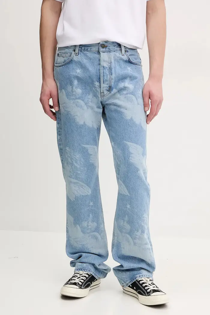 Fiorucci jeans Angel Print Straight Fit Jeans Blu