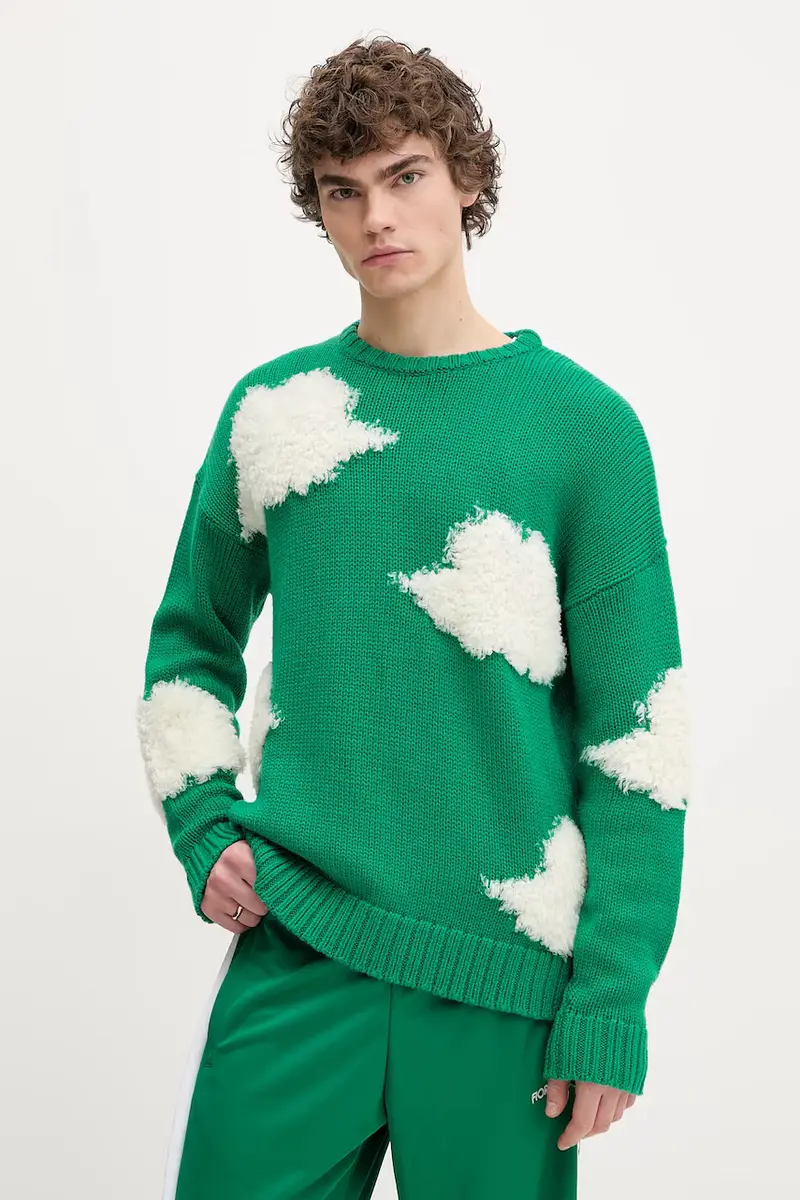 Fiorucci maglione in lana Cloud Sweater uomo colore verde U02SPKSW335KN03GN02