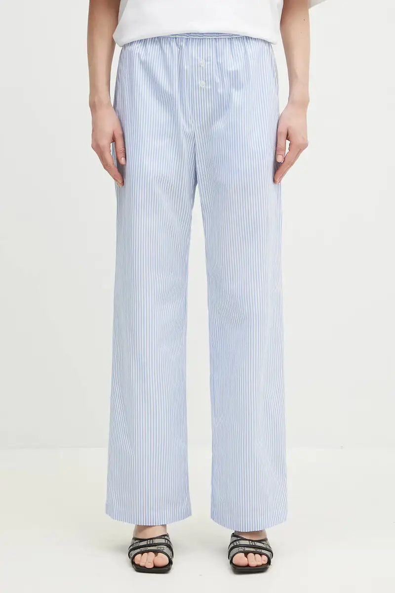 Fiorucci pantaloni in cotone Striped Logo Blu