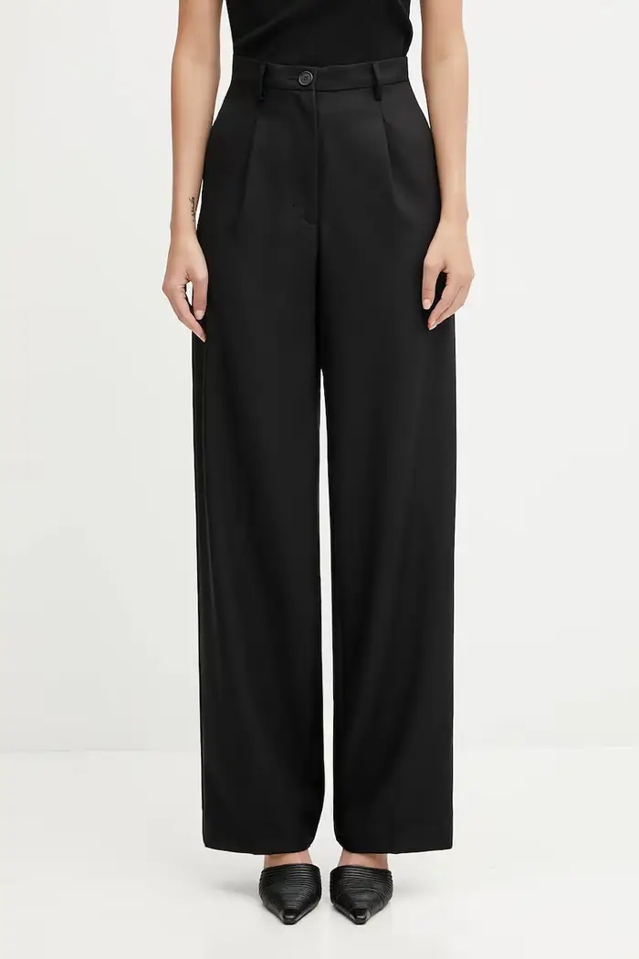 Fiorucci pantaloni Wide Leg Tailored Wool Nero