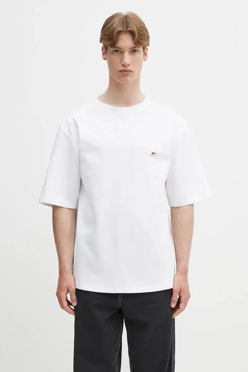 Fiorucci t-shirt in cotone Angel Patch Relaxed Fit Bianco