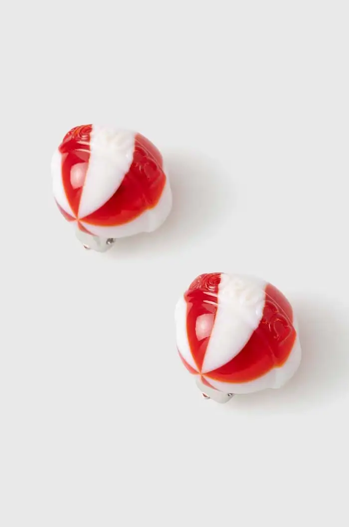 Fiorucci thermos per il cibo Red And White Mini Lollipop Earrings Rosso