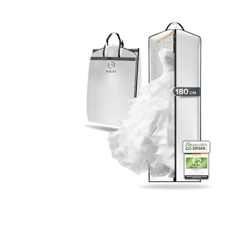 FR FiRiO FiRiO 1 x Custodia Abito da Sposa 180 cm di Alta Qualità - Custodia Abito Lungo Donna per Abiti da Sposa, Abiti da
