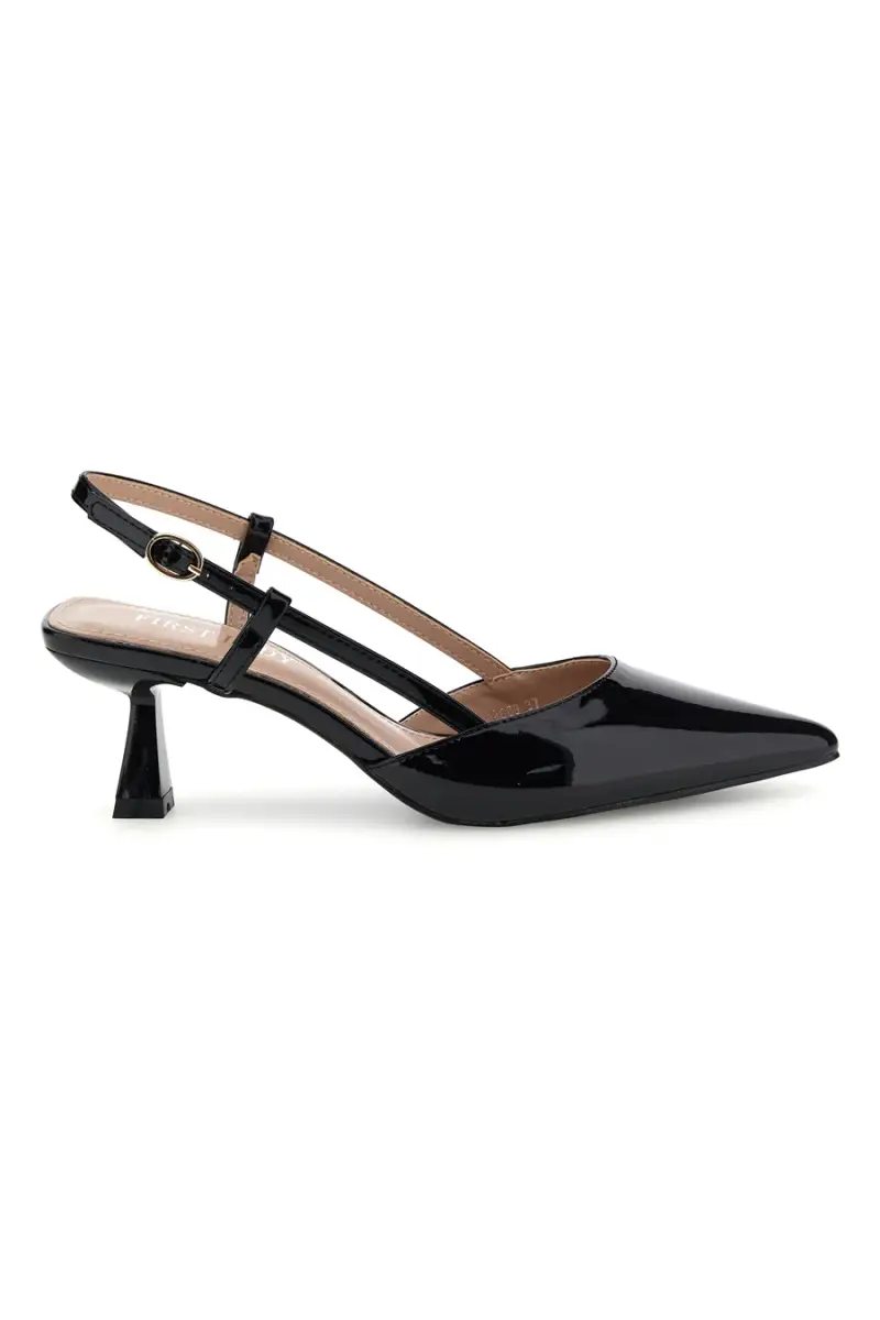 FIRST LADY Decolletè slingback nero a punta P669 [NERO]
