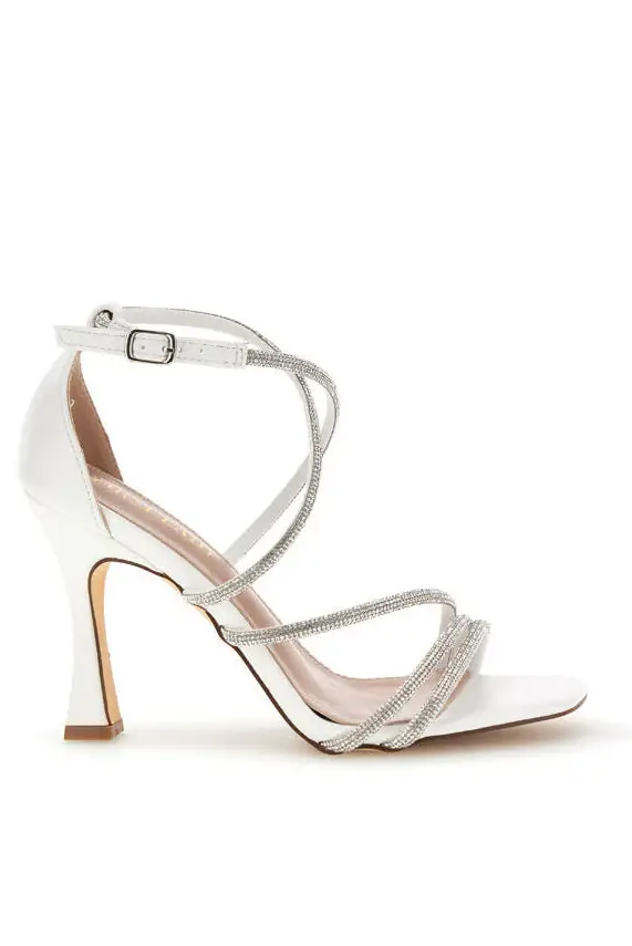 FIRST LADY Sandali bianchi con strass P692 [BIANCO]