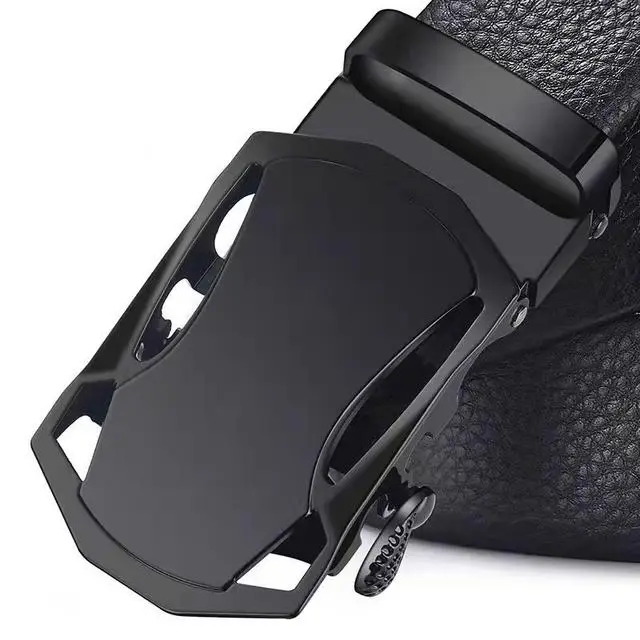 Cintura semplice da uomo in vera pelle Stilista Business Nuova cintura Modello Jaguar Fibbia automatica in lega decorativa 110cm